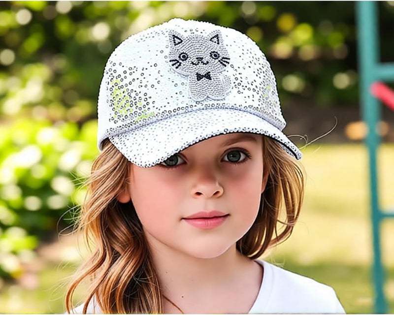 Dot Kids Cat Ear Baseball Cap Girls Cute Kitty Adjustable Snapback Trucker Hat for Summer Sport Travel Hiking 2-15Y - Image 2